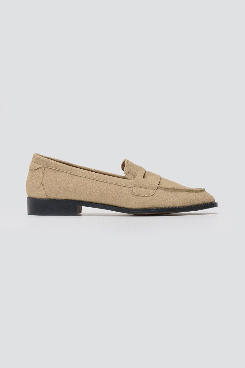 Suede Loafers Flat - Beige Suede - thefashionproject.gr - Stephan