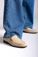 Suede Loafers Flat - Beige Suede - thefashionproject.gr - Stephan
