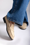 Suede Loafers Flat - Beige Suede - thefashionproject.gr - Stephan