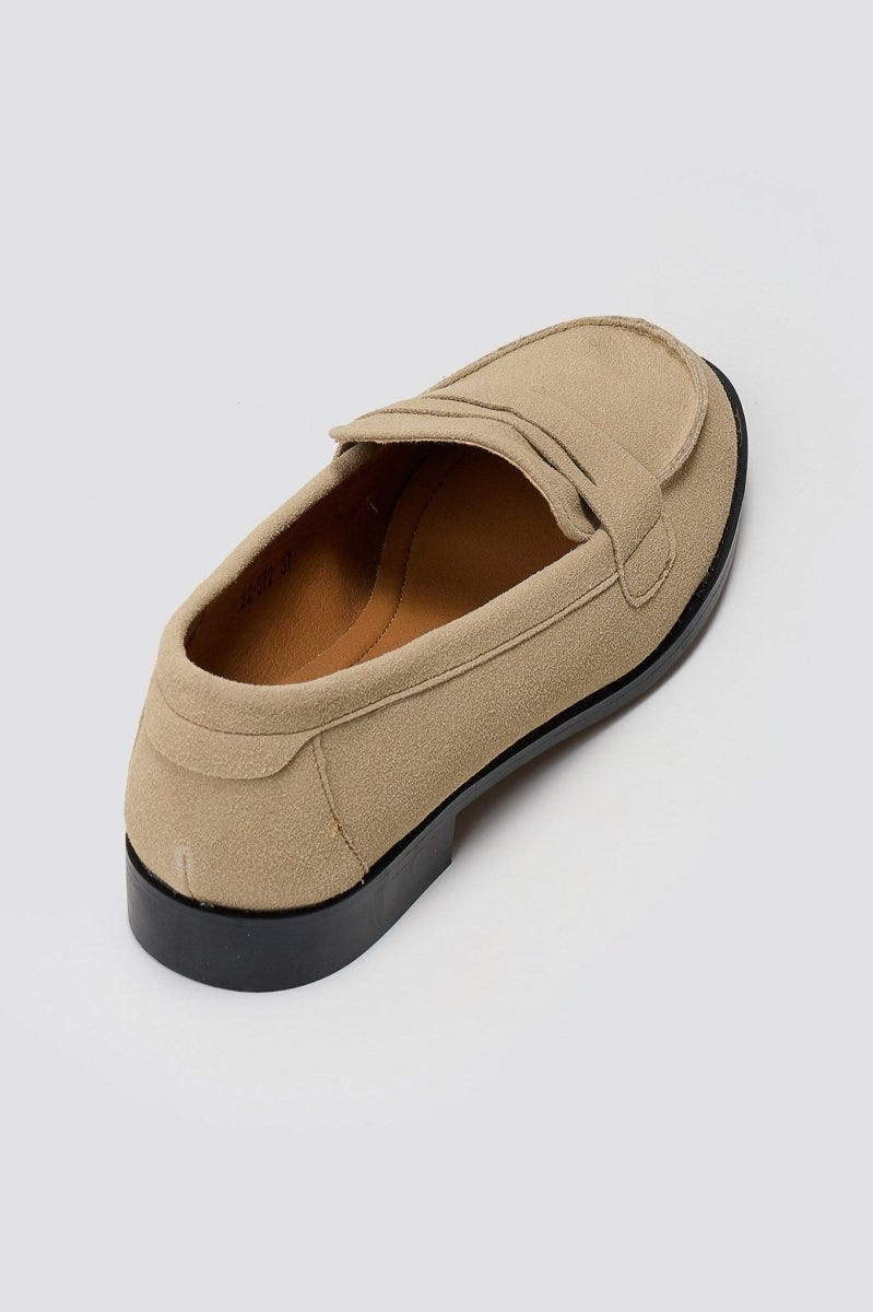 Suede Loafers Flat - Beige Suede - thefashionproject.gr - Stephan