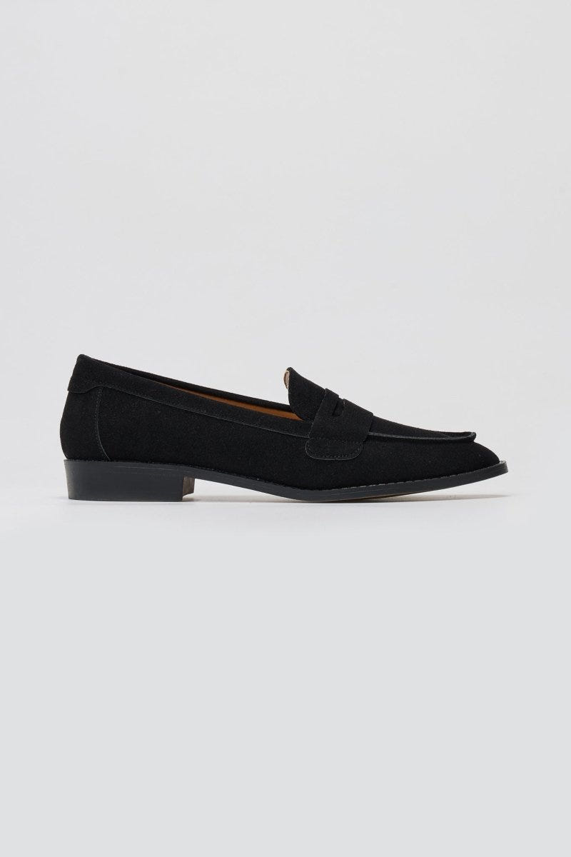 Suede Loafers Flat - Black Suede - thefashionproject.gr - Stephan