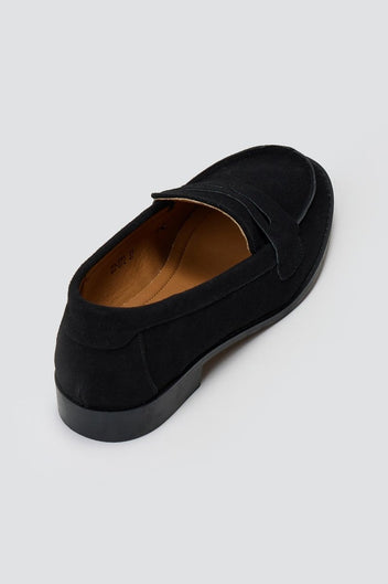 Suede Loafers Flat - Black Suede - thefashionproject.gr - Stephan