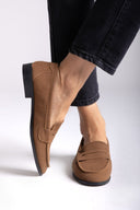 Suede Loafers Flat - Brown Suede - thefashionproject.gr - Stephan