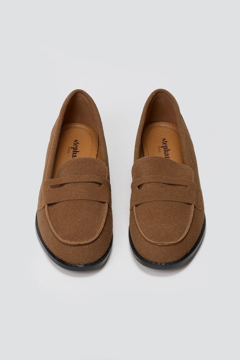 Suede Loafers Flat - Brown Suede - thefashionproject.gr - Stephan
