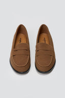 Suede Loafers Flat - Brown Suede - thefashionproject.gr - Stephan