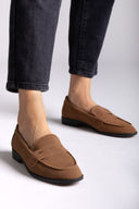 Suede Loafers Flat - Brown Suede - thefashionproject.gr - Stephan