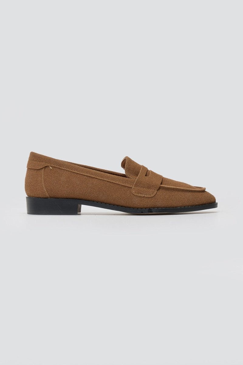 Suede Loafers Flat - Brown Suede - thefashionproject.gr - Stephan