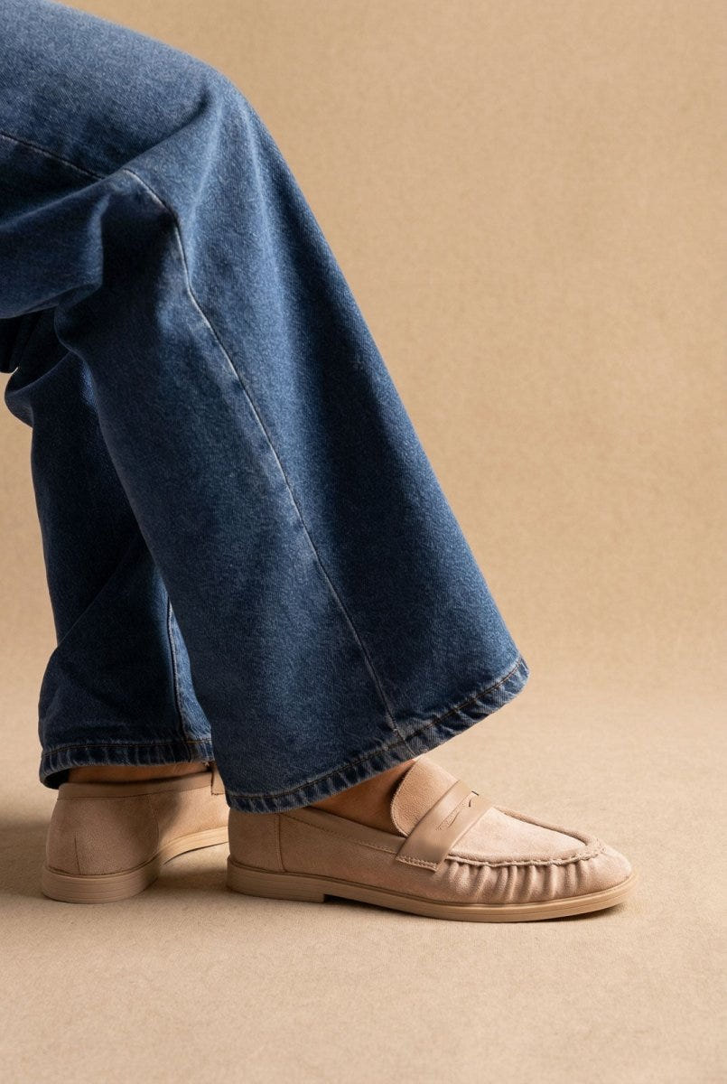 Ideal shoes - Suede Loafers - Taupe Suede