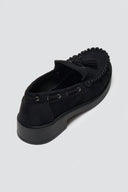 Suede Loafers with Fringes - Black Suede - thefashionproject.gr - Stephan