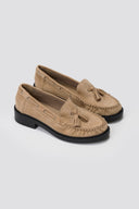 Suede Loafers with Fringes - Taupe Suede - thefashionproject.gr - Stephan