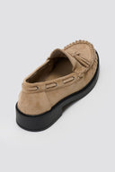 Suede Loafers with Fringes - Taupe Suede - thefashionproject.gr - Stephan