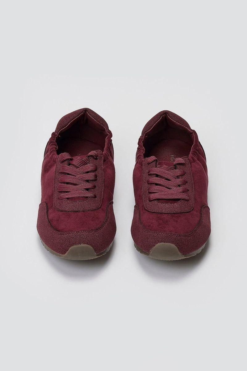 Suede Low - Top Sneakers - Burgundy Suede - thefashionproject.gr - Ideal shoes