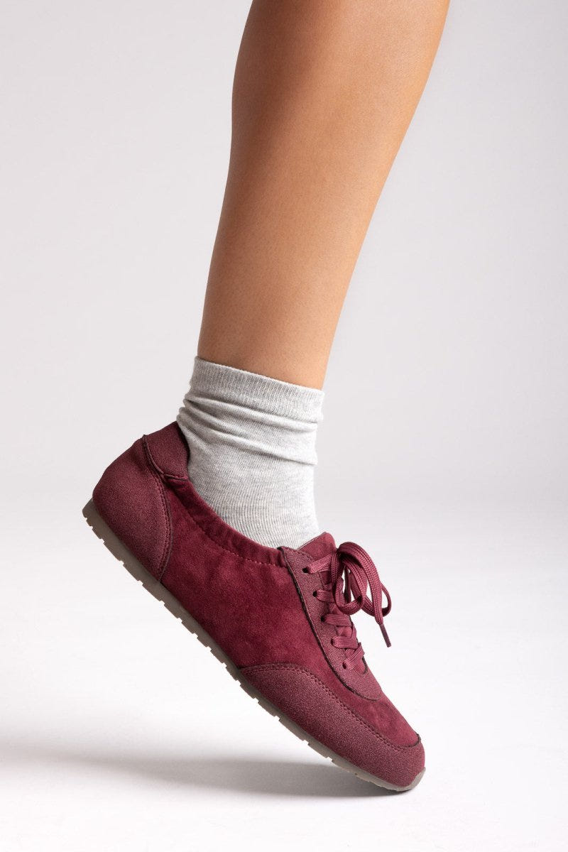 Suede Low - Top Sneakers - Burgundy Suede - thefashionproject.gr - Ideal shoes