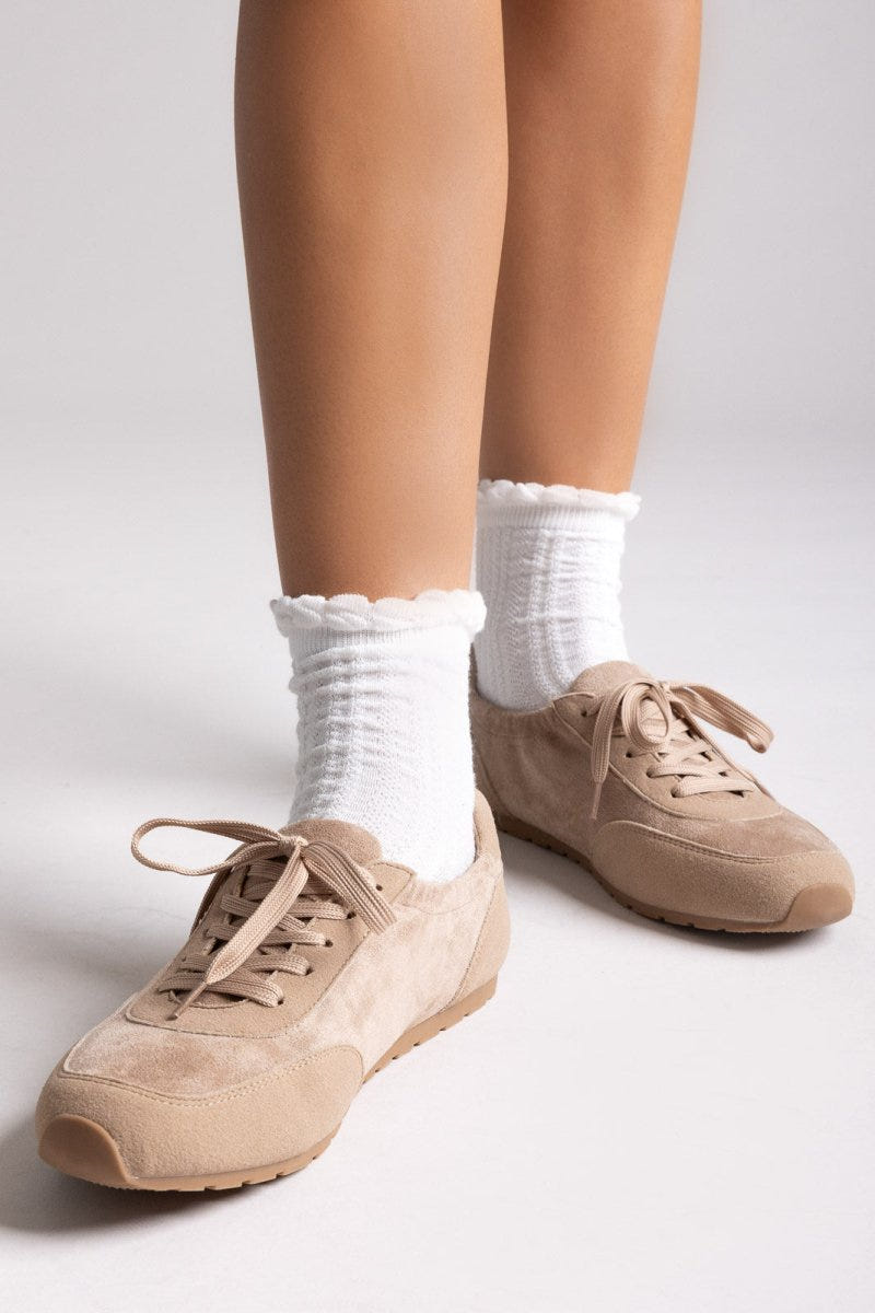 Suede Low - Top Sneakers - Taupe Suede - thefashionproject.gr - Ideal shoes
