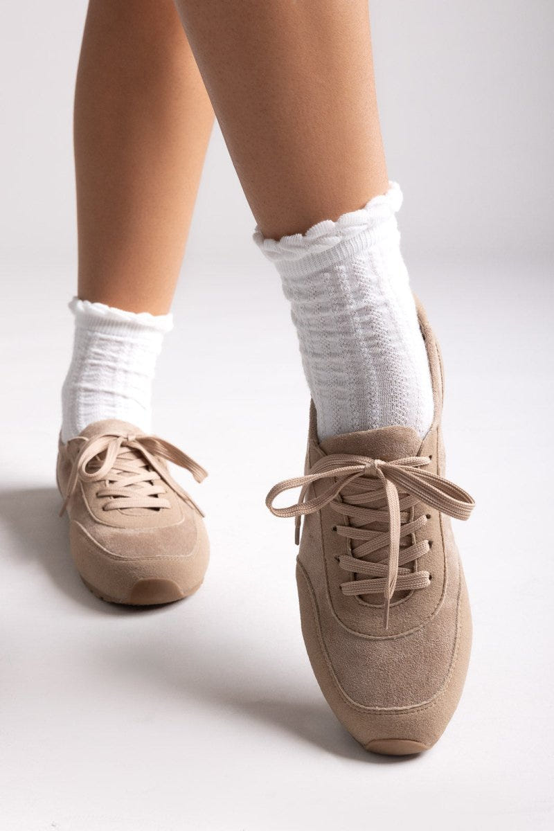 Suede Low - Top Sneakers - Taupe Suede - thefashionproject.gr - Ideal shoes
