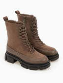 Suede ορειβατικά μποτάκια με chunky σόλα - Πούρο - thefashionproject.gr - The Fashion Project
