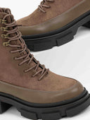 Suede ορειβατικά μποτάκια με chunky σόλα - Πούρο - thefashionproject.gr - The Fashion Project