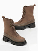 Suede ορειβατικά μποτάκια με chunky σόλα - Πούρο - thefashionproject.gr - The Fashion Project