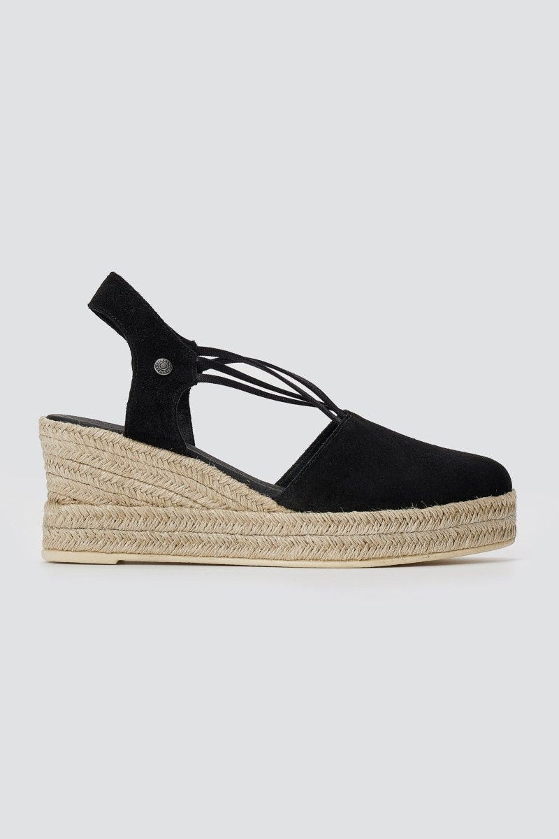 RAGAZZA - Suede Platform Espadrilles - Black Suede