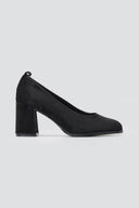 Suede Pumps Block Heel - Black Suede - thefashionproject.gr - Stephan