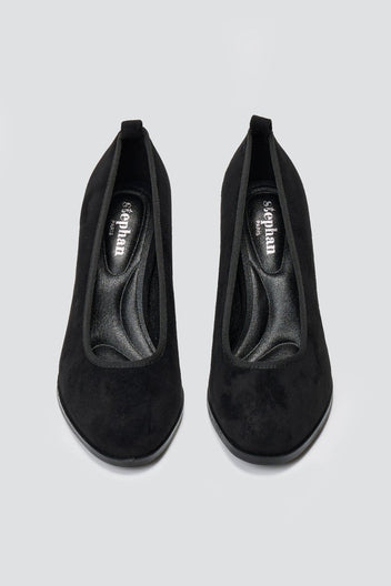 Suede Pumps Block Heel - Black Suede - thefashionproject.gr - Stephan