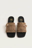 TFP - Suede Sandals Fringe Detail - Sand Suede