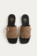 TFP - Suede Sandals Fringe Detail - Sand Suede