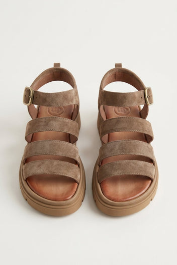 TFP - Suede Sandals with Bands - Taupe Suede