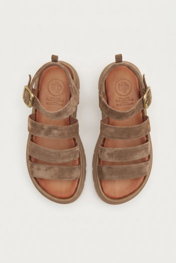 TFP - Suede Sandals with Bands - Taupe Suede