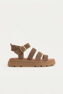 TFP - Suede Sandals with Bands - Taupe Suede