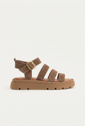TFP - Suede Sandals with Bands - Taupe Suede