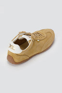 Xti Footwear - Suede Sneakers Glitter Laces - Camel Suede