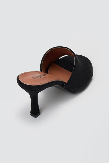 Stephan - Suede Stiletto Mules - Black Suede