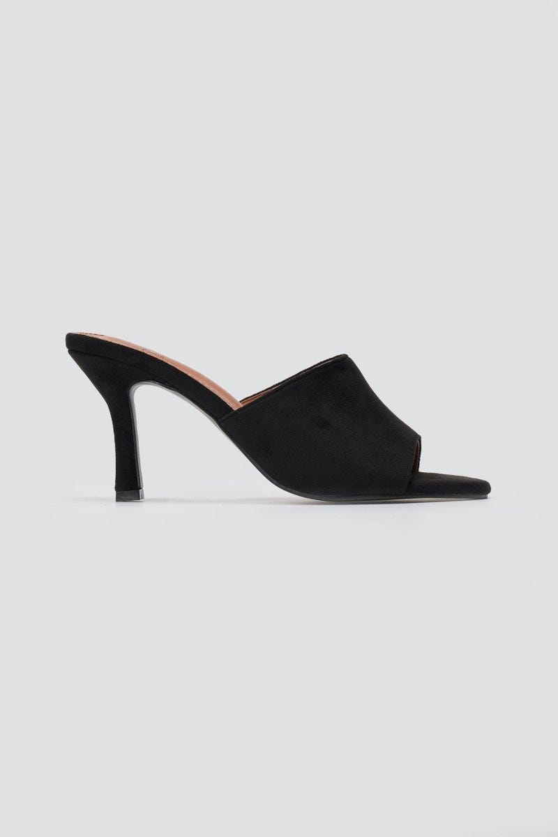 Stephan - Suede Stiletto Mules - Black Suede