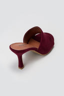 Suede Stiletto Mules - Burgundy Suede - thefashionproject.gr - Stephan