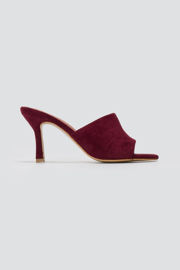 Stephan - Suede Stiletto Mules - Burgundy Suede