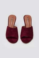 Suede Stiletto Mules - Burgundy Suede - thefashionproject.gr - Stephan