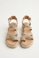 RAGAZZA - Suede Toe Ring Sandals - Beige Suede