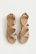 RAGAZZA - Suede Toe Ring Sandals - Beige Suede