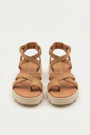 RAGAZZA - Suede Toe Ring Sandals - Tan Suede