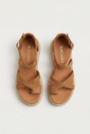 RAGAZZA - Suede Toe Ring Sandals - Tan Suede