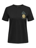 T-shirt με ανανά και παγιέτες ONLY 15346726 - Μαύρο - thefashionproject.gr - ONLY