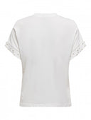 T-shirt με πέρλες ONLY 15346733 - Λευκό - thefashionproject.gr - ONLY