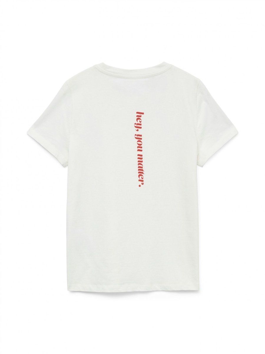 T-shirt με στάμπα στην πλάτη Vero Moda - Λευκό/Κόκκινο - thefashionproject.gr - VERO MODA