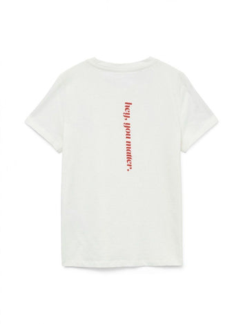 T-shirt με στάμπα στην πλάτη Vero Moda - Λευκό/Κόκκινο - thefashionproject.gr - VERO MODA