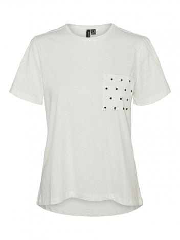 T-shirt με τσεπάκι Vero Moda 10322565 - Λευκό - thefashionproject.gr - VERO MODA