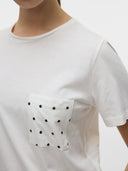 T-shirt με τσεπάκι Vero Moda 10322565 - Λευκό - thefashionproject.gr - VERO MODA
