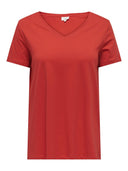 T-shirt με v cut λαιμόκοψη Plus Size CARMAKOMA 15298452 - Κόκκινο - thefashionproject.gr - CARMAKOMA