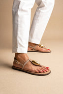 RAGAZZA - T - Strap Sandals - Beige Suede