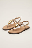 RAGAZZA - T - Strap Sandals - Beige Suede